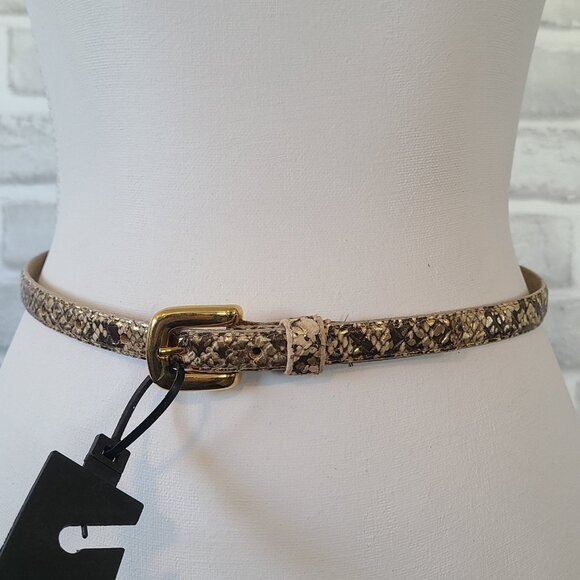 Accessories by Pearl Accessories - Vintage Accessories by Pearl Snakeskin Print Narrow Belt Leather NEW Sz Small
